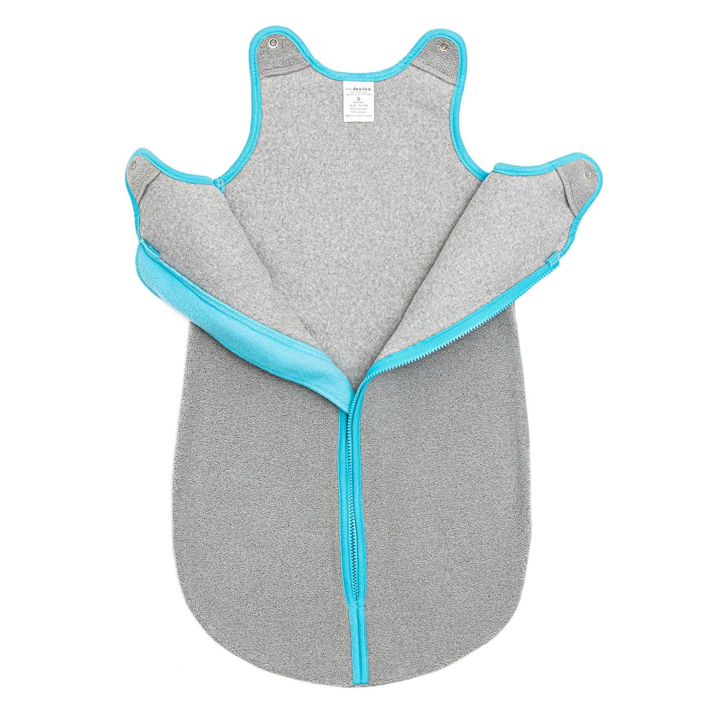baby deedee Sleep Nest Fleece Baby Sleeping Bag, Gray, 18-36 Month, Gray Aqua