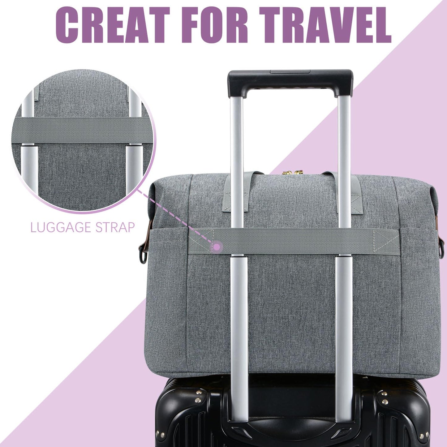 Tuwubi Diaper Bag Tote,Baby Diaper Bag with Pacifier Case Large Travel Diaper Tote Caddy for Mom and Dad Multifunction Large Baby Bag - M-Light Grey