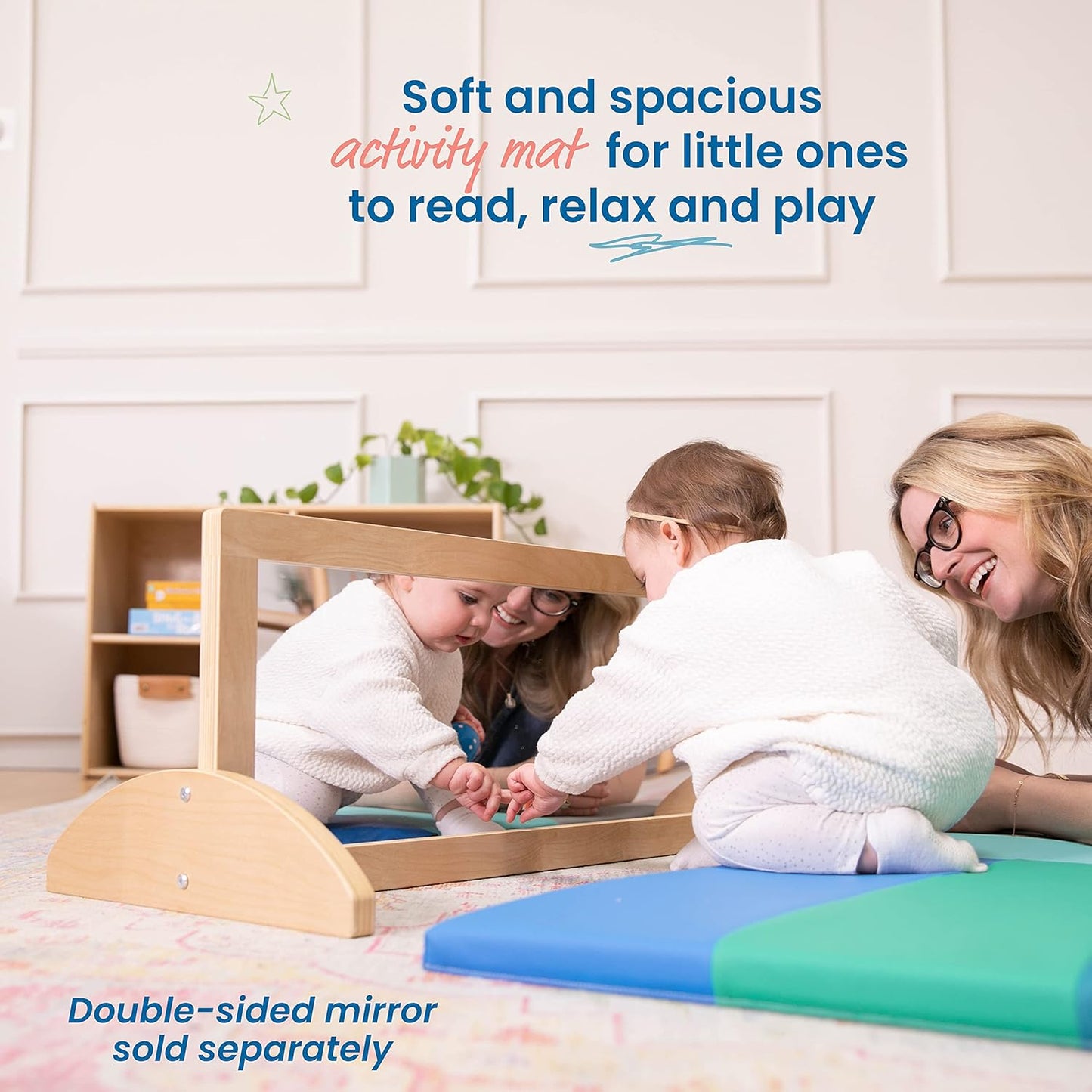 ECR4Kids SoftZone Turning Tiles Activity Mat, Folding Playmat, Contemporary