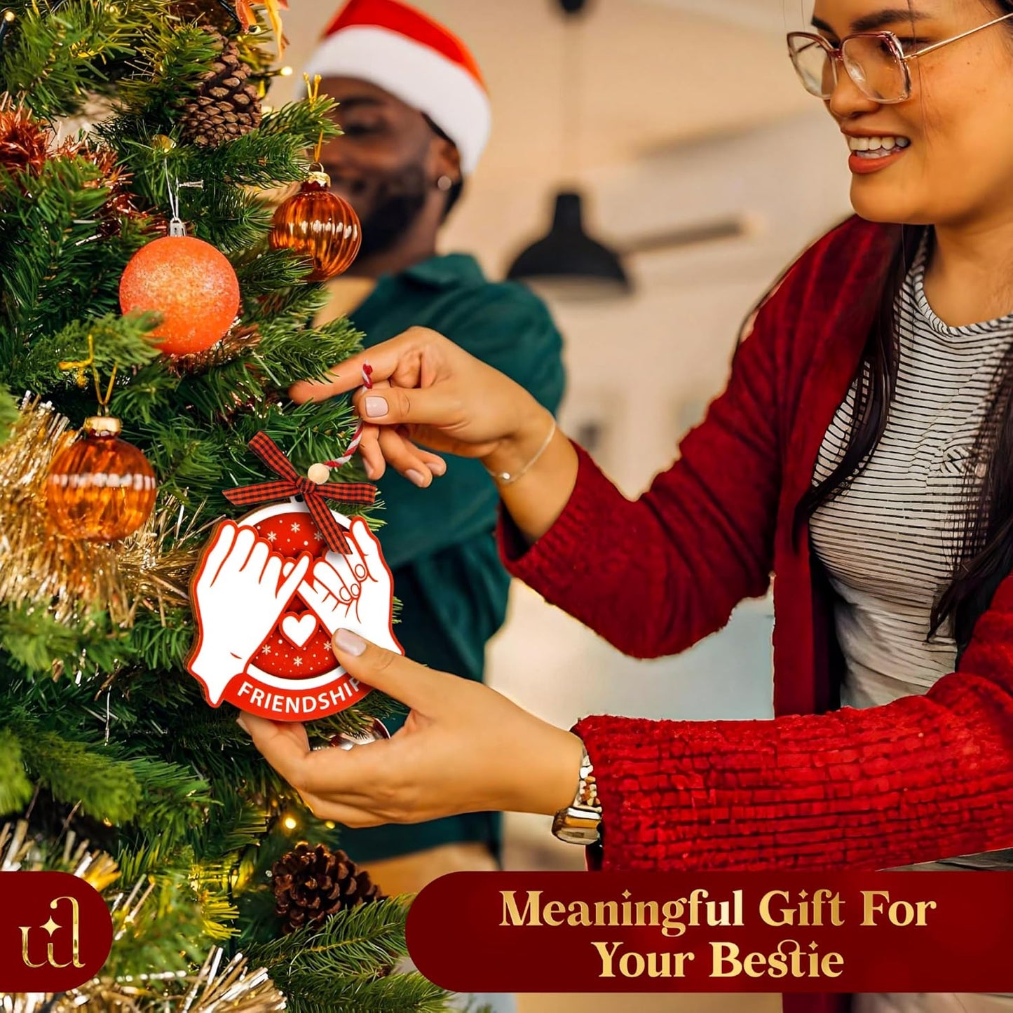 2025 Friendship Ornaments for Women Friends - Best Friends Ornaments for Women, Unique Best Friend Christmas Ornament 2025 for Christmas Tree Decorations, Special Friendship Birthday Gifts
