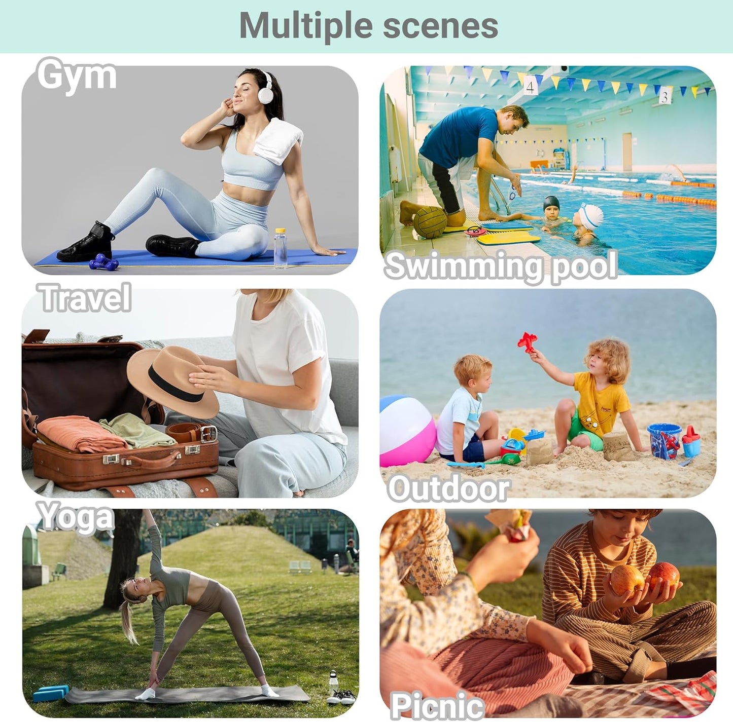 HECCEI Wet Dry Bag, 2-Pack Reusable Waterproof Wet Bagsfor Swimsuits & Baby Clothes, Leakproof Cloth Diaper Wet Bags for Travel & Diaper Changes (Leafy Canopy)