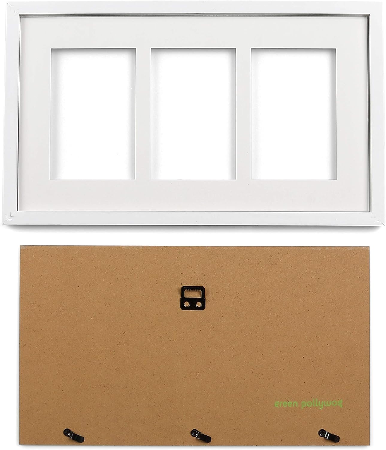 Green Pollywog Baby Handprint and Footprint Kit | Elegant White Frame with Inkless, Non-Toxic Pad | Newborn Keepsake for Baby or Dog Paw Prints