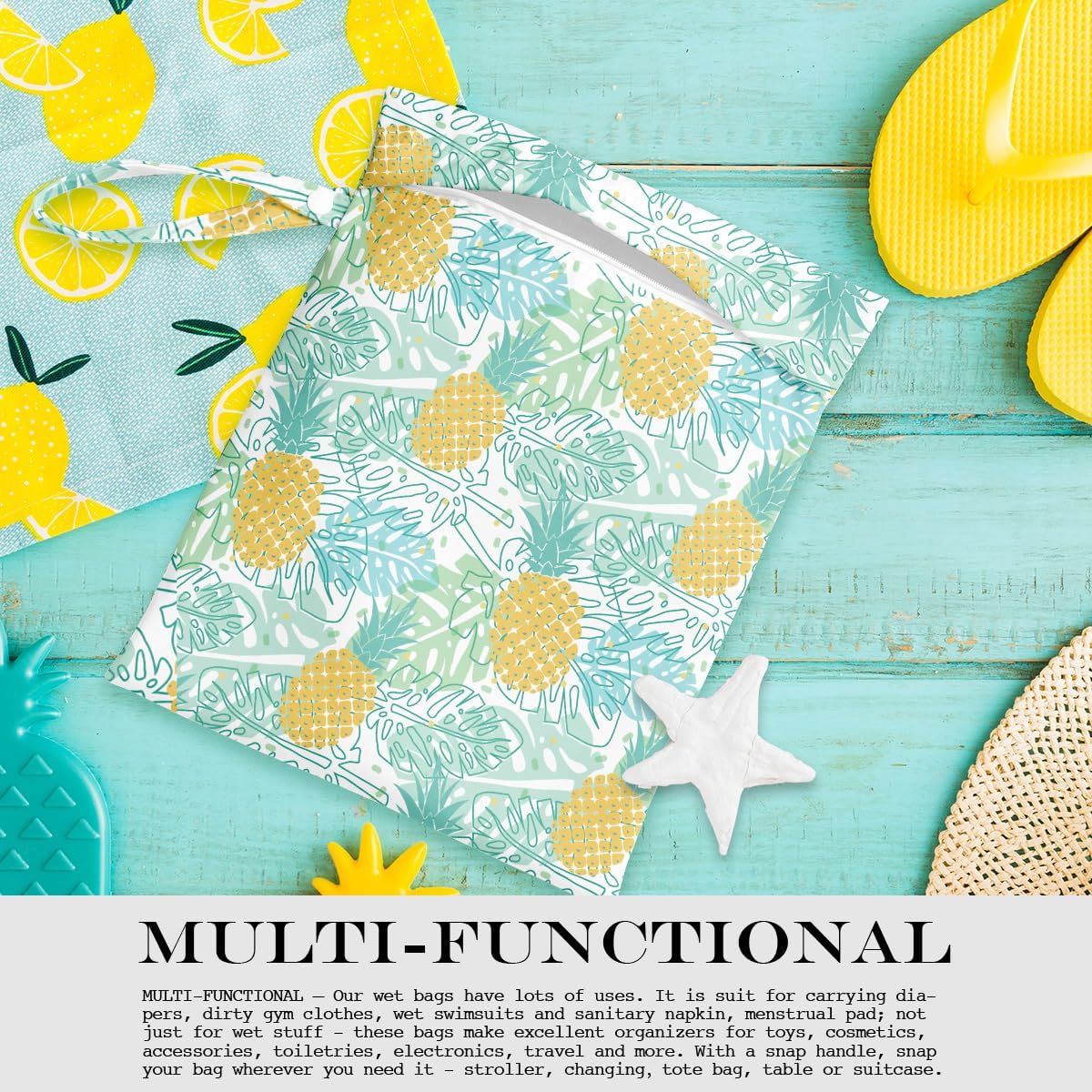 Wet Bag, Wet Dry Bag, Wet Bag for Swimsuit, Travel, Beach, Pool, Diapers, Dirty Yoga Gym Clothes, Makeup Bag, Waterproof Tropical Palm Leaves Decor Jungle Palm Leaf Favors