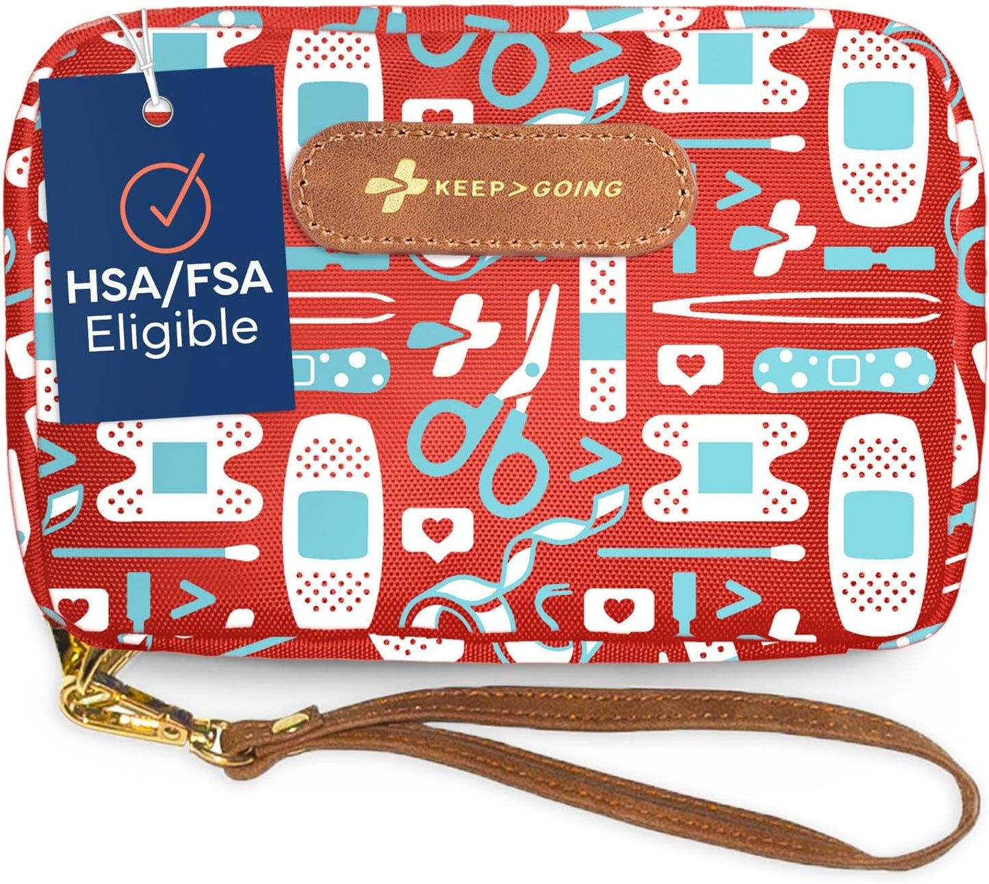 KeepGoing Travel First Aid Kit for Kids – 130 Pc. for Car, Home, Purse, Diaper Bag & Backpack with Latex-Free Bandages - Mini First Aid Kit Travel Size TSA-Approved