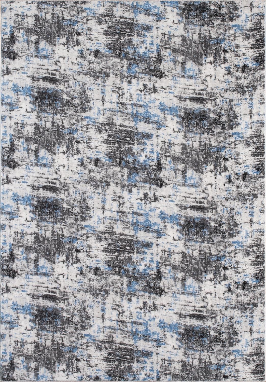 Non-Slip Washable 5x7 Area Rugs for Living Room Bedroom, Ultra Soft Bedside Rug, Indoor Floor Carpet for Kids Girls and Boys, Dorms, Nursery Rooms, Non-Skid Area Rug, 5' x 7', Abstract Blue - Grey