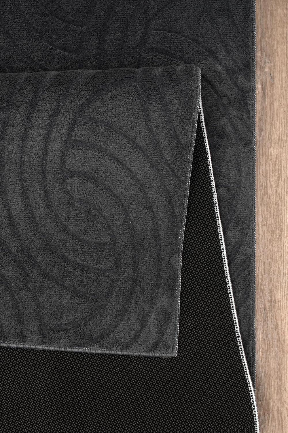 Non-Slip Washable 5x7 Area Rugs for Living Room Bedroom, Ultra Soft Bedside Rug, Indoor Floor Carpet for Kids Girls and Boys, Dorms, Nursery Rooms, Non-Skid Area Rug, Circle Anthracite Grey, 5'x7'