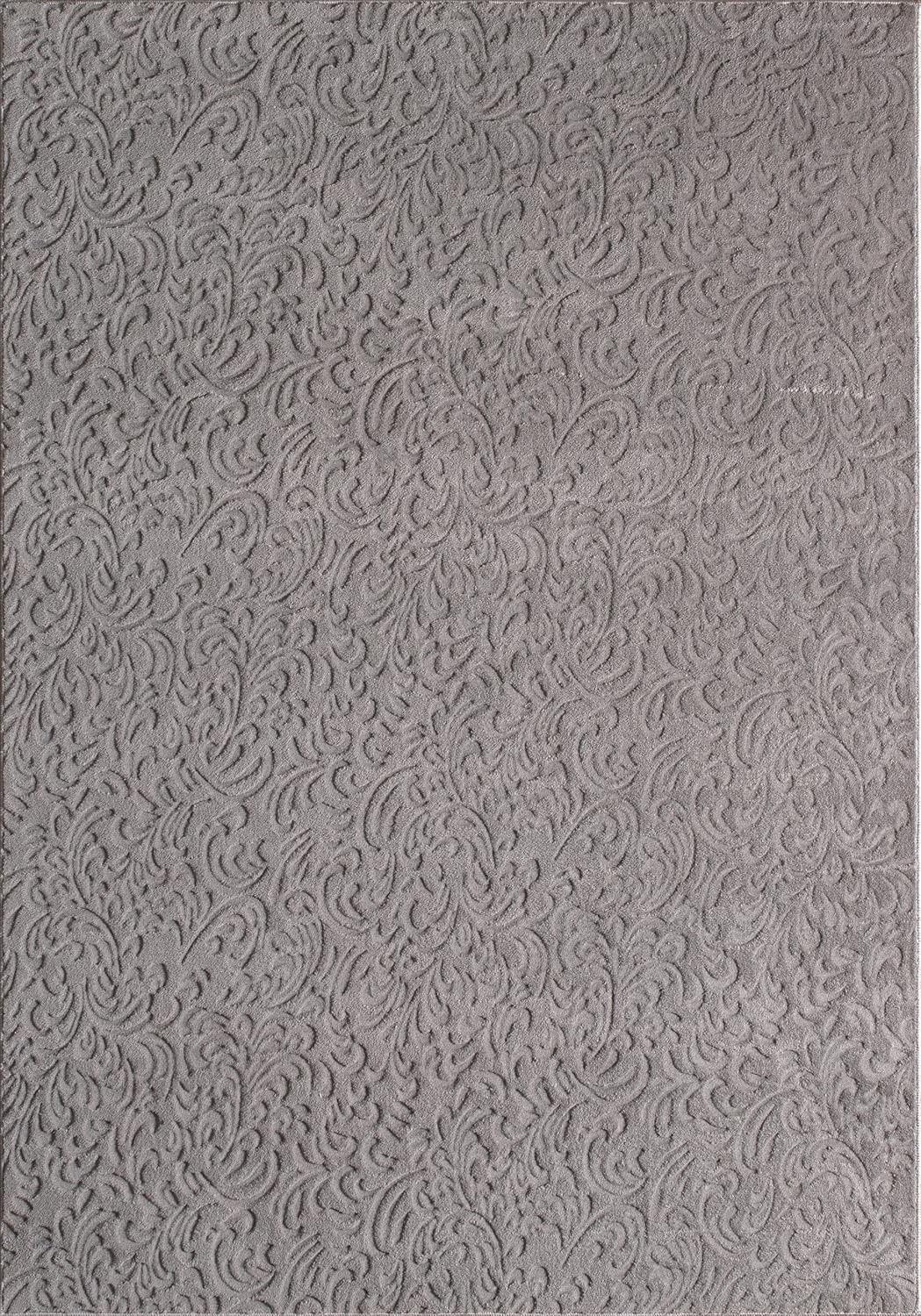 Non-Slip Washable 5x7 Area Rugs for Living Room Bedroom, Ultra Soft Bedside Rug, Indoor Floor Carpet for Kids Girls and Boys, Dorms, Nursery Rooms, Non-Skid Area Rug, Flower Grey, 5' x 7'